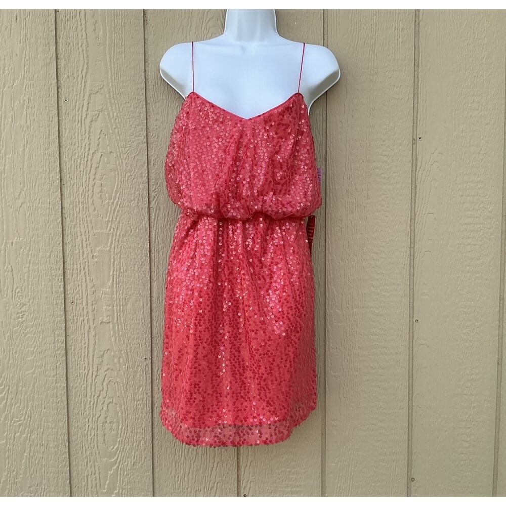 NWT $165 Aidan Mattox Pink Sequins Women Dress Size 8M Glamorous Luxury Barbie